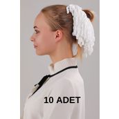 Melodi Scarf Kadın Tesettür 10'lu Topuz Tokası Eşarp Tokası Kadife Eşarp Topuzu Beyaz