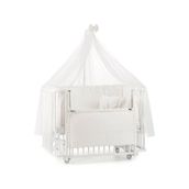 Meltem Kids Bambino Sallanır Ahşap Anne Yanı Beşik 70x110 cm (beyaz-ekru) Ekru