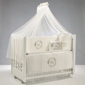 Meltem Kids Mia Sallanır Anne Yanı Beşik Ahşap Bebek Beşiği 60x120 cm (beyaz-angel) - Beyaz - Ekru