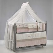 Meltem Kids Mondo Sallanır Anne Yanı Beşik Ahşap Bebek Beşiği 60x120 cm (gri-pretty) - Gri - Pembe