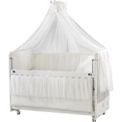 Meltem Kids Woody Sallanır Anne Yanı Beşik Ahşap Bebek Beşiği 60x120 cm (beyaz-ekru) - Beyaz - Ekru