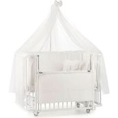 Meltem Smart Bambino Sallanır Ahşap 70x110 cm Beyaz Ekru Anne Yanı Beşik