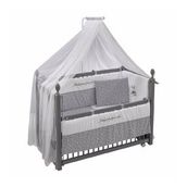 Meltem Smart Kral Sallanır Ahşap Anne Yanı Beşik - 60x120 cm (gri-moon)
