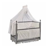 Meltem Smart Kral Sallanır Ahşap Anne Yanı Beşik - 60x120 cm (gri-motto ekru)