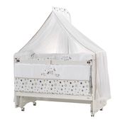 meltemkids Woody Anne Yanı Ahşap Sallanır ve Asansörlü Beşik 60x120 cm