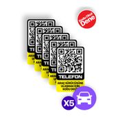 MEO Teknoloji 5'li Paket - Numarasız Numaratör - QR Kodlu Araç Numaratörü - Araç İçi Park Telefon Numarası (Dikey)