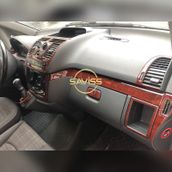 Mercedes Vito uyumlu Gül desenli Maun Full Set,Torpido Konsol Kaplama, Maun Kaplama (Gül desenli)