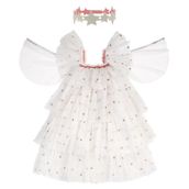 Meri Meri Sequin Tulle Angel Costume 3 4 Years Payetli Beyaz Elbise