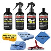 Mertox Araç Araba Otomobil Oto Temizlik Ve Bakım Seti Cilalı Oto Şampuanı+Torpido Parlatıcı+Hızlı Cila Ve İnce Pasta Çizik Giderici 4X500ml