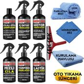Mertox Otomobil Araç Araba Oto Temizlik ve Bakım Seti Oto Şampuanı+Iç Detay+Motor Temizleyici+Hızlı Cila+Torpido+Lastik Parlatıcı 6X500ML