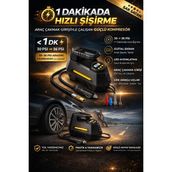Merwish 100W Kablolu Araç Lastik Şişirme Kompresörü Çakmaklık Girişli Dijital Göstergeli Hava Pompası A6688 - 100W - A6688
