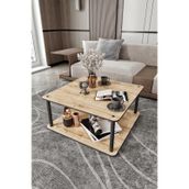 Messer G8 Orta Sehpa – Tamamen Ahşap, Dayanıklı, Şık ve Modern Tasarım | Çift Katlı Kare Orta Sehpa | Salon, Ofis ve Oturma Odaları İçin Estetik Tamamlayıcı (Meşe, Square)
