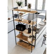 Metal Kitaplık 5 Raflı Ev Ofis Rafı Dosya Kitap Mutfak Rafı Çok Amaçlı Geniş Raflı 180cm Atlantik Çam