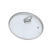 Metal Tepelikli Cam Tencere & Tava Kapağı – 14-40 cm Seçenekli – Isıya Dayanıklı Şeffaf Cam Kapak - 26cm