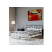 Metalia 140x190 cm Gözde Beyaz Çift Kişilik Karyola