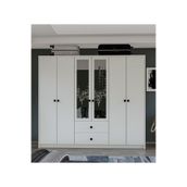 Metalia GM 036 Lüx 6 Kapı 2 Çekmeceli Düğme Kulplu Aynalı Gardırop