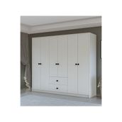 Metalia GM 069 Delüx 6 Kapı 2 Çekmeceli Düğme Kulplu Gardırop