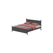 Metalia GM 305 Modern Çift Kişilik Ahşap Metal Siyah Antrasit Gri 150x200 CM Karyola