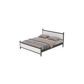 Metalia GM 305 Modern Çift Kişilik Ahşap Metal Siyah Beyaz 150x200 cm Karyola