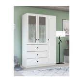 Metalia GM 310 Ece Lüx 3 Kapı 3 Çekmeceli Aynalı Düğme Kulplu Gardırop