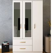 Metalia GM 851 Beyaz Aynalı 3 Kapı 2 Çekmeceli Gardırop
