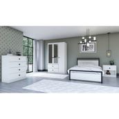 Metalia Gm 909 Home Aynalı Düğme Kulplu Genç Odası Takımı - Beyaz