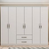 Metalia GM0066 Linda 6 Kapılı 2 Çekmeceli Beyaz Gardrop