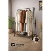 Metallica Concept Tekerlekli Oval Askılık Ayaklı Askılık Konfeksiyon Butik Askılık Siyah