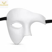 Mey İthalat® Beyaz Yarım Erkek Maske – Phantom Parti & Balo Maskesi