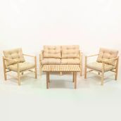 Meya Dekor MYG01 Krem Gloria Set 3+1 Bahçe Balkon Oturma Grubu