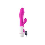 Meybix Orijinal Usb Şarjlı Ultra Esnek Yapıda Klitoris Uyarıcı Rabbitli Vibratör Pembe