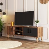 Mezza 1580 Exxen Hat-Antrasit 150 cm Ahşap Ayaklı Tv Ünitesi