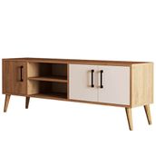 Mezza 1584 Sepet Beyaz Exxen 150 cm Ahşap Ayaklı Tv Ünitesi