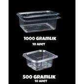 MGZ Plastik Sızdırmaz Kap 500 gr - 1000 gr Kullan At Tek Kullanımlık Kapaklı Kase 10 Adet 2 Li Set