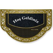 M&H Quality Dekoratif Dış Kapı Yıkanabilir Toz Alıcı Halı Kapı Önü Paspası Hoş Geldiniz Yazılır Yıkanabilir Kaymaz Taban - Altın - 45 x 70 cm