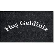 M&H Quality Dekoratif Nem Alıcı Toz Alıcı Siyah Kapı Önü Paspası Iç ve Dış Kapı Paspası Halı Paspas Lux - Siyah - Bej - 45 x 70 cm