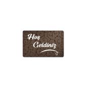 M&H Quality(80) Dijital Baskılı 3D kapı önü paspas Hoşgeldiniz Yazılı Çiçek DesenIç ve Dış Kapı Paspası Yıkanabilir kahverengi 45 x 70
