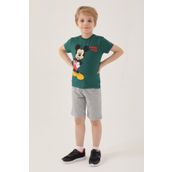 Mickey Mouse D4799-2 Koyu Yeşil Erkek Çocuk T-Shirt