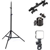 Microcase 3in1 Set 2.1 Metre Tripod + 1/4 360 Dönen Başlık + Softbox Işık - SİYAH AL5104 Siyah