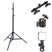 Microcase 4in1 Set 2.1 Metre Tripod + 1/4 360 Dönen Başlık + 2 Telefon Başlıklı Tutucu + Softbox Işık - AL5105