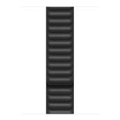 Microsonic Apple Watch Series 8 45 mm için Leather Link Band Siyah Kordon