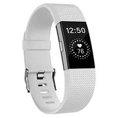 Microsonic Fitbit Charge 2 için Silicone Sport Band Beyaz Kordon