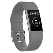 Microsonic Fitbit Charge 2 için Silicone Sport Band Gri Kordon