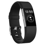 Microsonic Fitbit Charge 2 için Silicone Sport Band Siyah Kordon