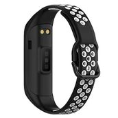 Microsonic Samsung Galaxy Fit 2 R220 Rainbow Sport Band Siyah Beyaz Kordon