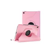 Microsonic Samsung Galaxy Tab A 10.1 İnç T510 360 Rotating Stand Deri Açık Pembe Kılıf