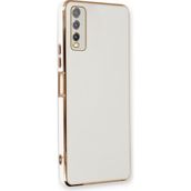 Microsonic Vivo Y20S Olive Plated Beyaz Cep Telefonu Kılıfı