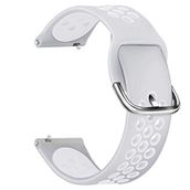 Microsonic Xiaomi Amazfit GTR 47 mm Rainbow Sport Band için Gri Beyaz Kordon