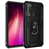 Microsonic Xiaomi Redmi Note 8 Military Ring Holder Siyah Cep Telefonu Kılıfı