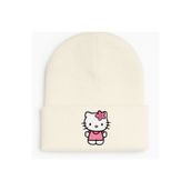 Middles&Niddles Collection Kışlık - Yün - Çocuk – Krem - Hello Kitty Dayanıklı Baskı -Bere